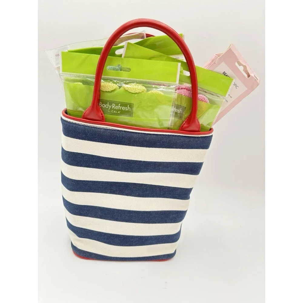 Bath & Body Works Summer Tote Spa Gift Set ELF Cream Loofah Bundle NWT Mothers D